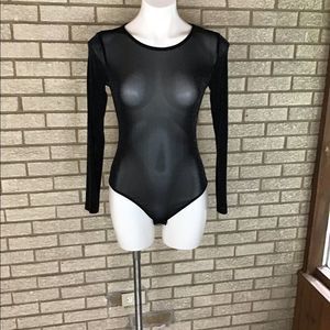 Shein black and silver glitter body suit size medium.
